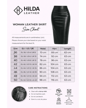 Genuine Leather Skirt Pencil Form Black and Soft Clara.
