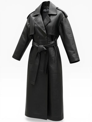 Hilda Leather Roxanne trench coat — full product shot on white background
