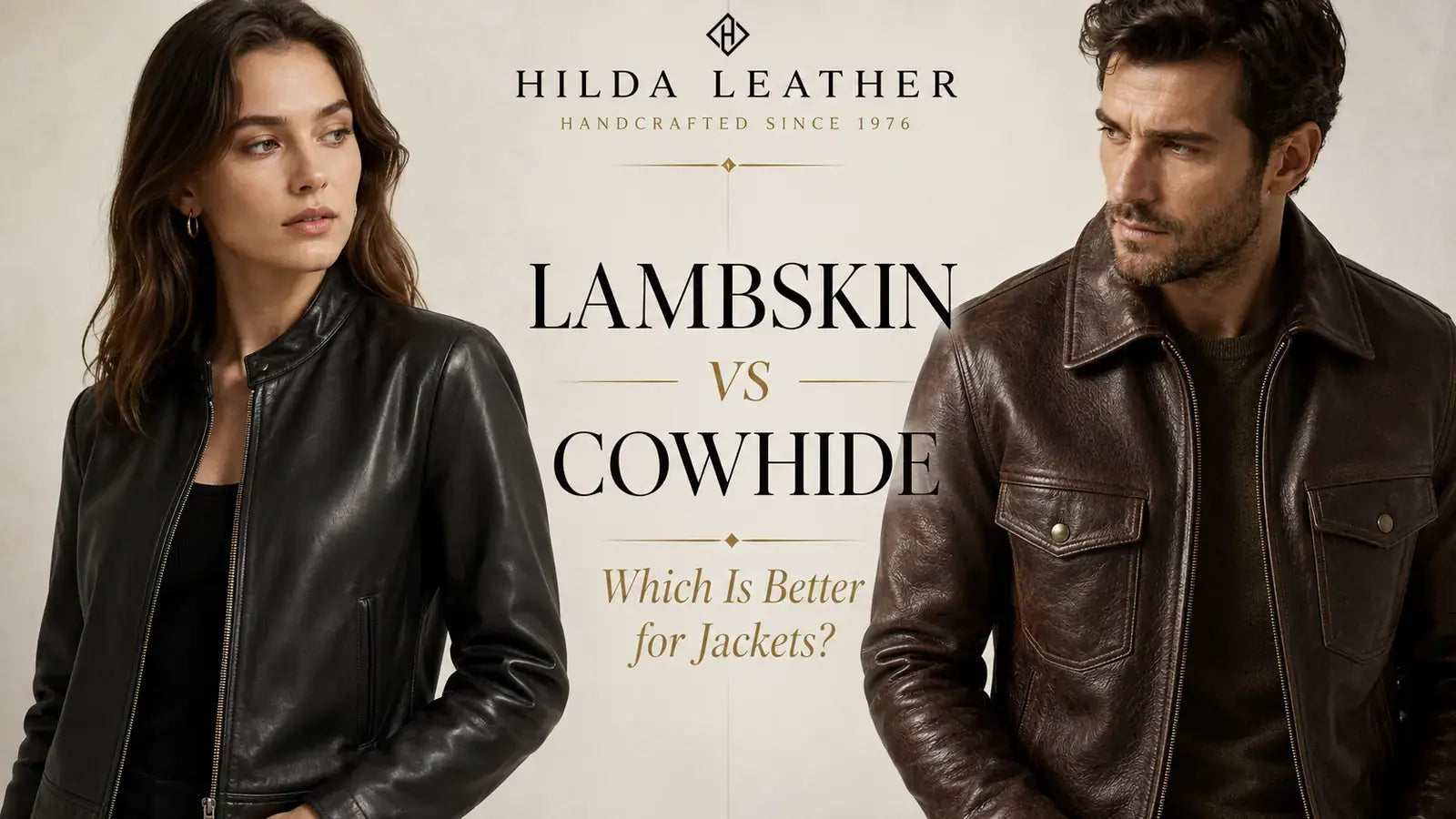 Lambskin and cowhide leather jackets compared by Hilda Leather
