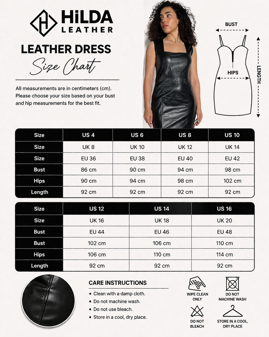 Handmade Genuine Leather Dress Slim Fit Party Night Dress Ella.