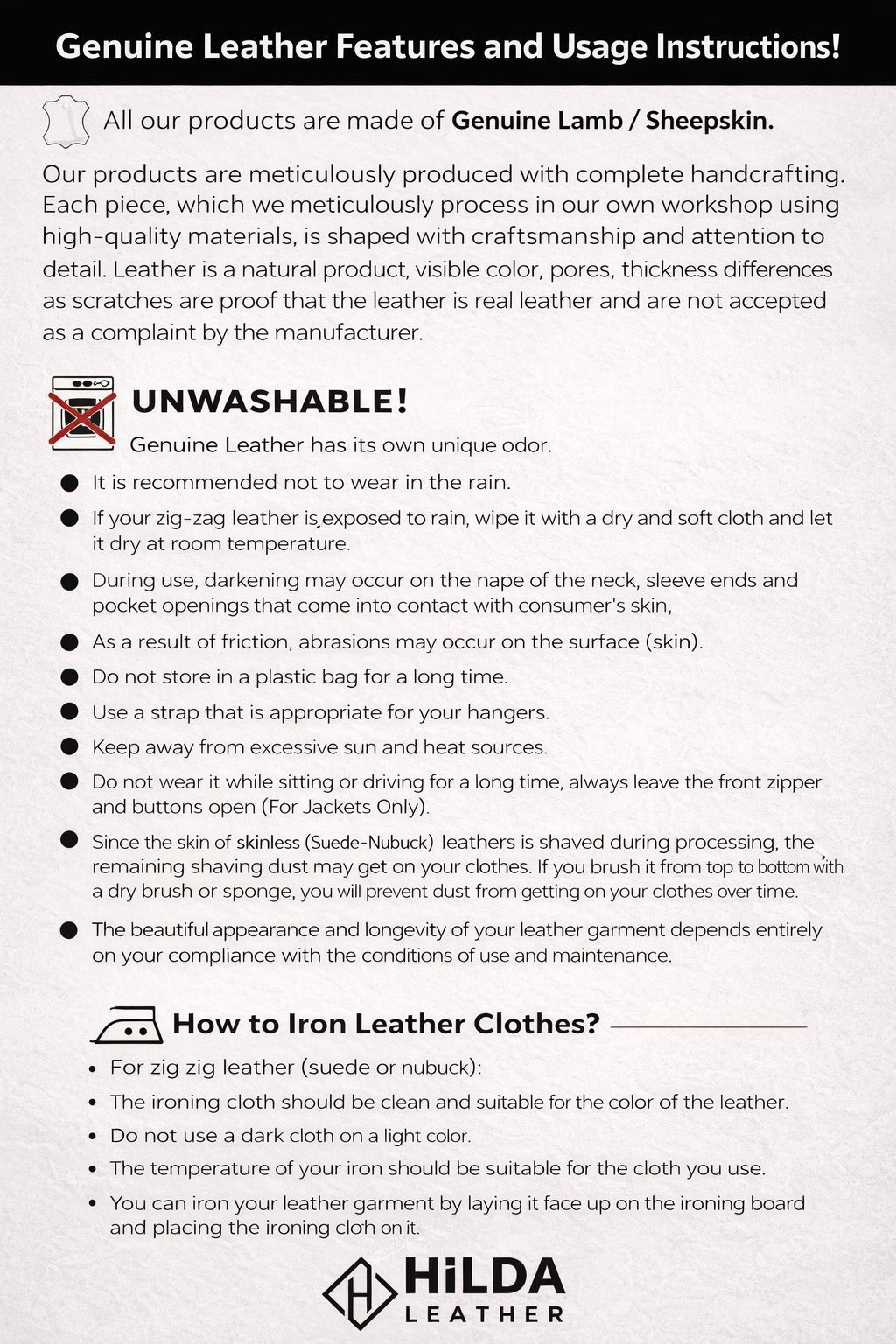 Hilda Leather men's plus size genuine lambskin jacket in shadow brown with quilted seams and four front zipper pockets.