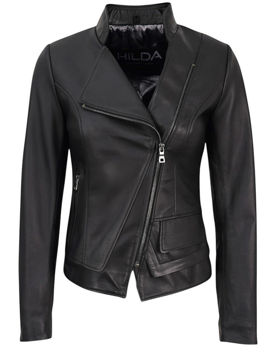 Hilda Leather Love jacket — close-up of genuine leather texture