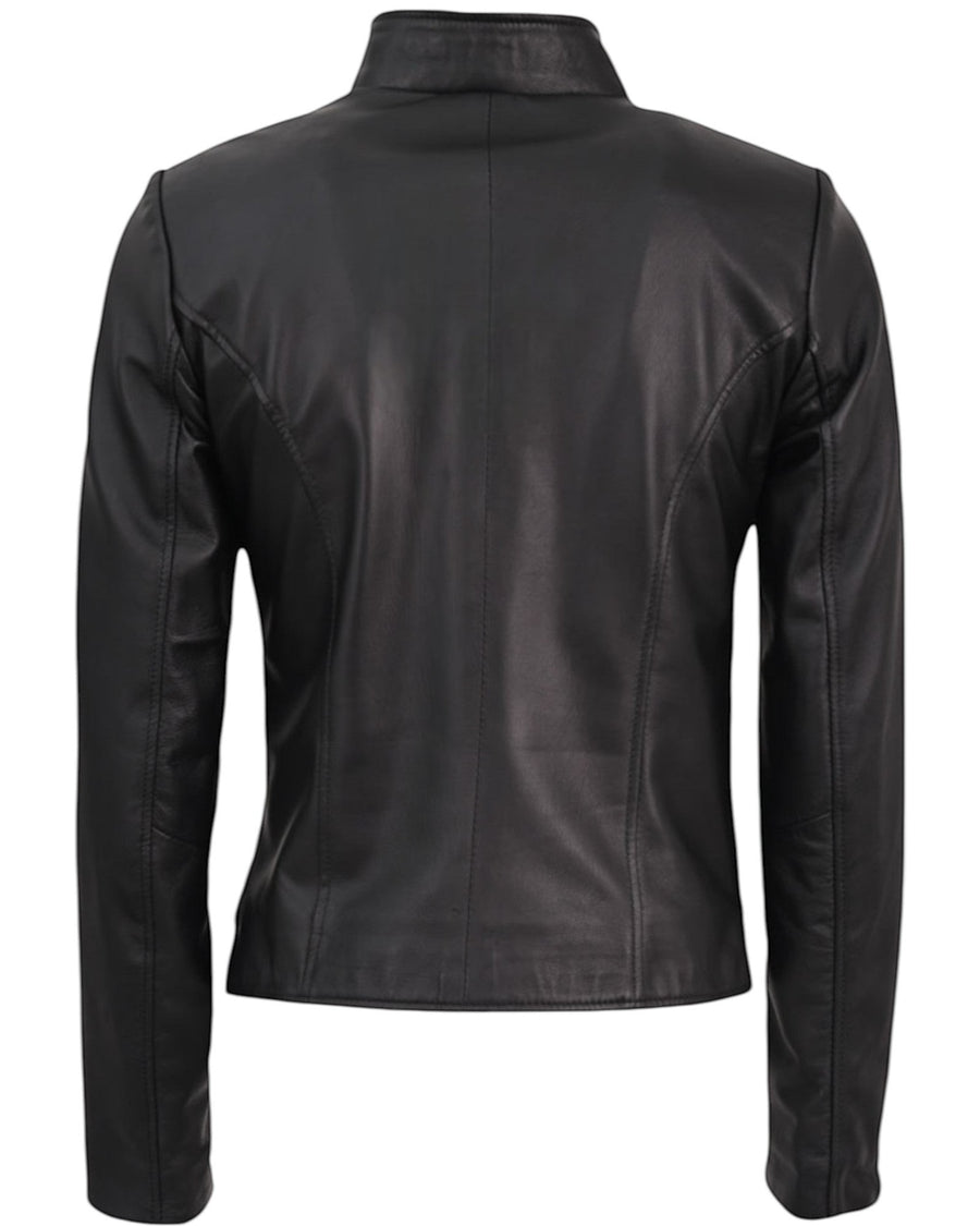 Hilda Leather Love jacket — close-up of genuine leather texture backside