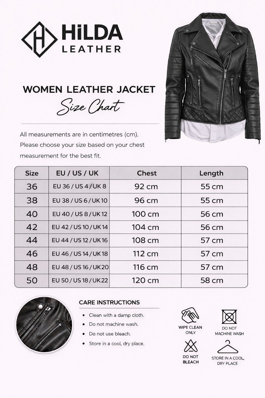 Women's Quilted Black Genuine Leather Biker Jacket Venice.